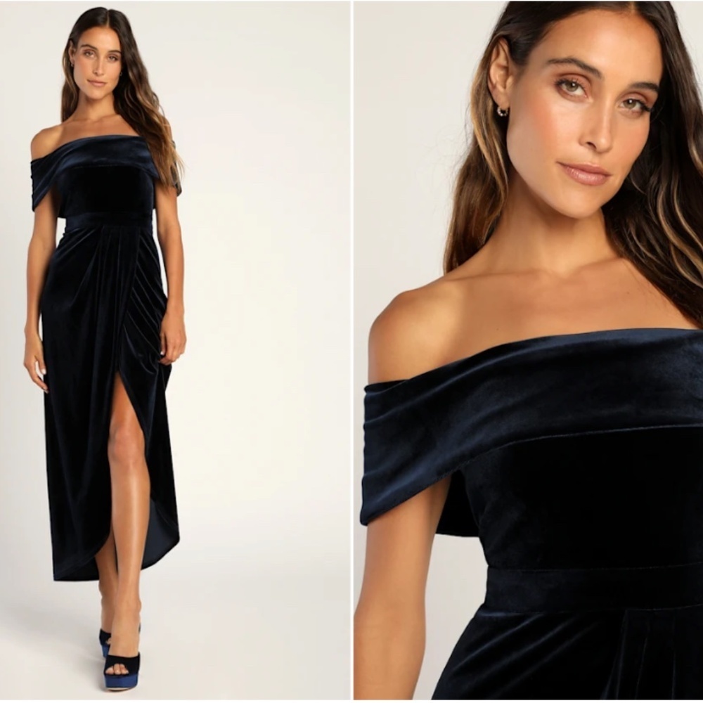 LULU's Velvet Sexy Prom Wedding Bridesmaid Elegant Chic Sophisticated Maxi